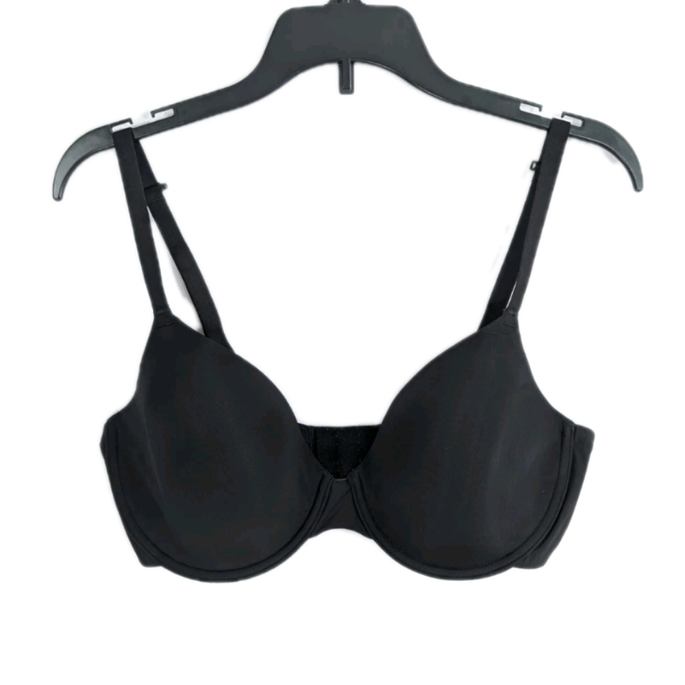 Natori Minimal Demi Contour Bra 34D Women Underwire Black T Shirt lined 711229